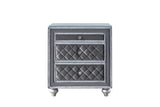 Cameo Gray Modern Contemporary Solid Wood Velvet Upholstered Tufted Panel Bedroom Set - Ella Furniture