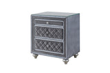 Cameo Dresser Gray/Dark, Modern Velvet, 9 Drawers - Ella Furniture