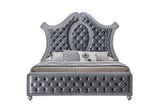 Cameo Dresser Gray/Dark, Modern Velvet, 9 Drawers - Ella Furniture
