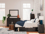 Hollivern Dark Gray Twin Panel Bed with Storage