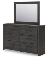 Hollivern Dark Gray Panel Storage Bedroom Set 2 angled view