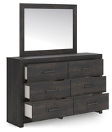 Hollivern Dark Gray Panel Storage Bedroom Set 2 angled view