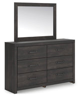 Hollivern Dark Gray Dresser and Mirror