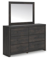 Hollivern Dark Gray Panel Bedroom Set angled view