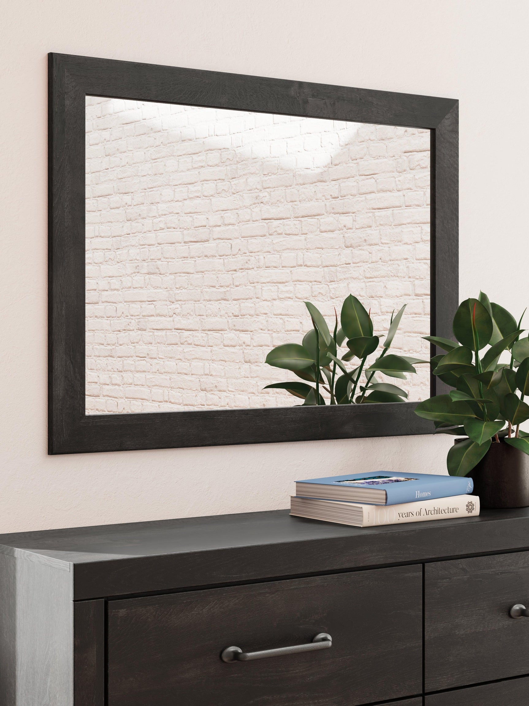 Hollivern Dark Gray Dresser and Mirror