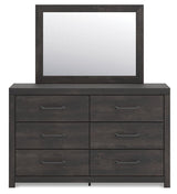 Hollivern Dark Gray Dresser and Mirror