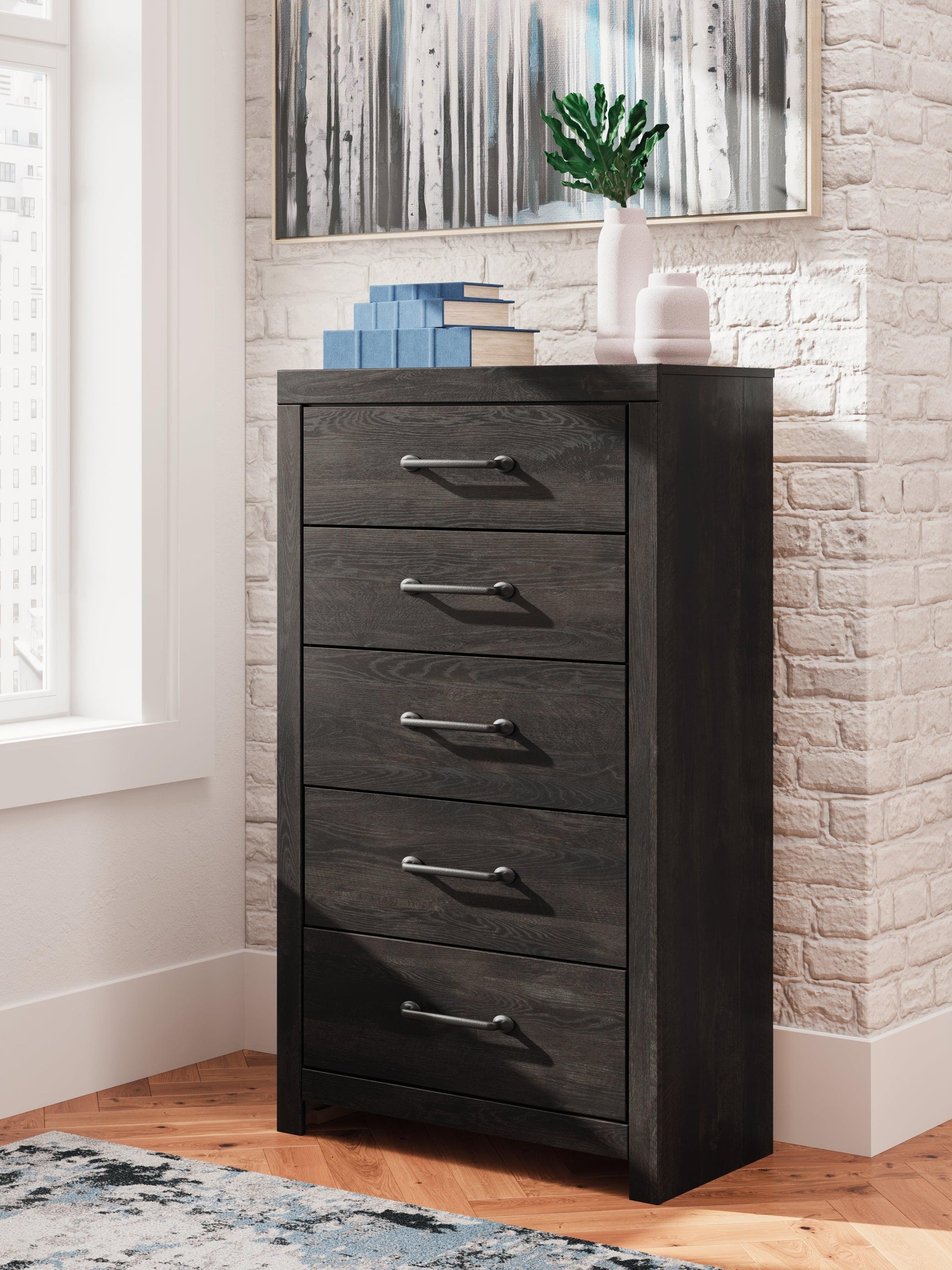 Hollivern Dark Gray Chest of Drawers