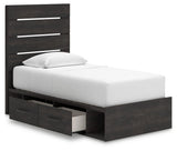 Hollivern Dark Gray Twin Panel Storage Bed
