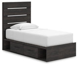 Hollivern Dark Gray Twin Panel Storage Bed