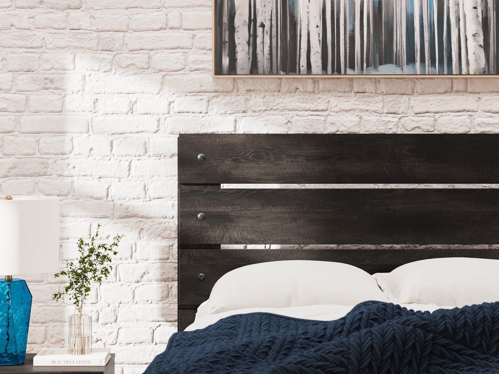 Hollivern Dark Gray Twin Panel Storage Bed