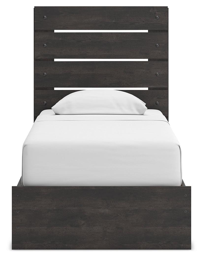Hollivern Dark Gray Twin Panel Storage Bed