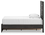 Hollivern Dark Gray Twin Panel Storage Bed