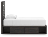 Hollivern Dark Gray Twin Panel Storage Bed