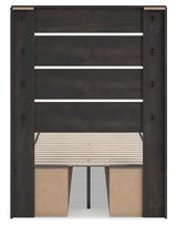 Hollivern Dark Gray Twin Panel Bed with Storage