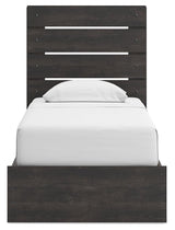 Hollivern Dark Gray Twin Panel Bed with Storage