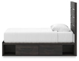 Hollivern Dark Gray Twin Panel Bed with Storage