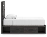 Hollivern Dark Gray Twin Panel Bed with Storage