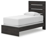Hollivern Dark Gray Twin Panel Bed