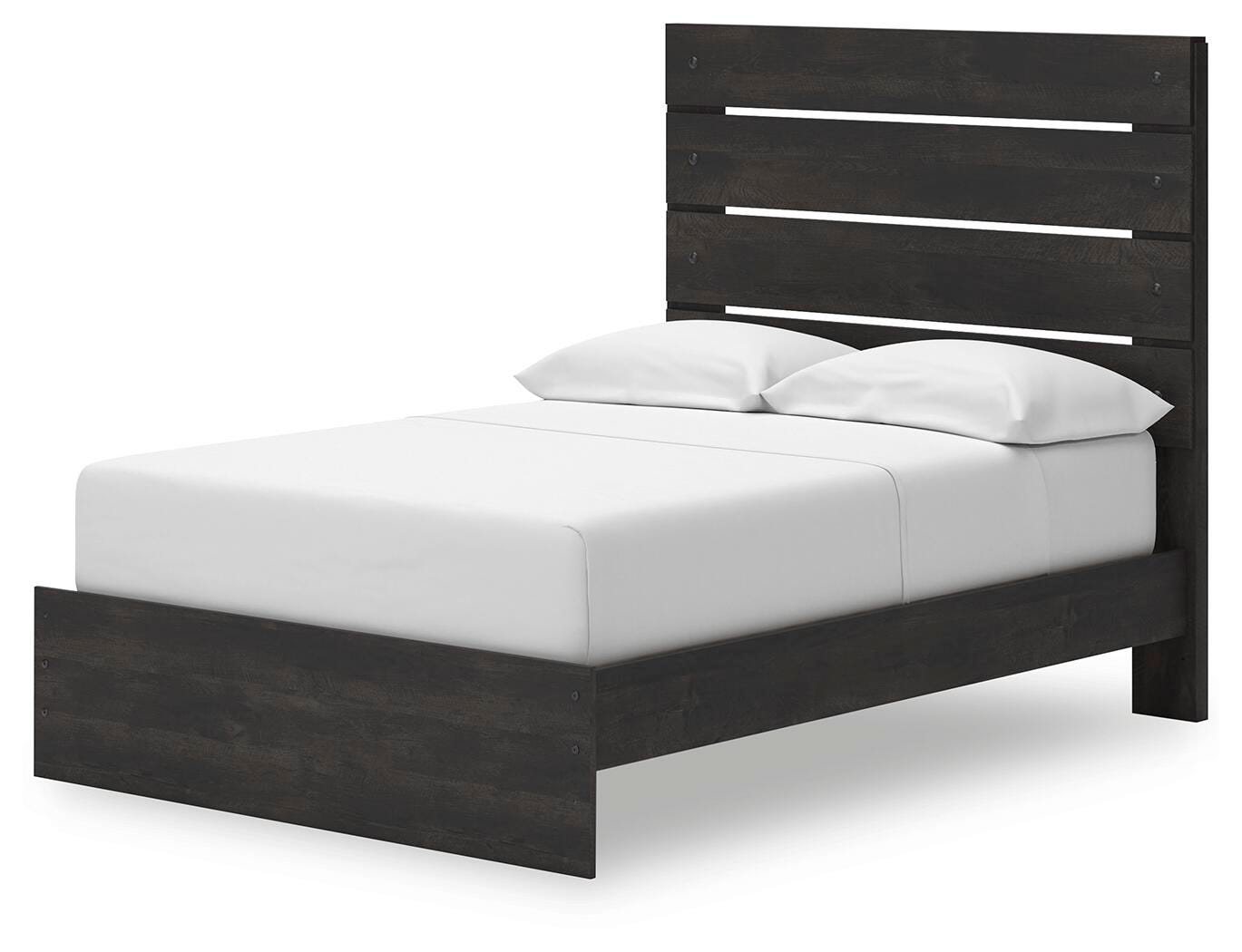 Hollivern Dark Gray Panel Storage Bedroom Set 2 angled view