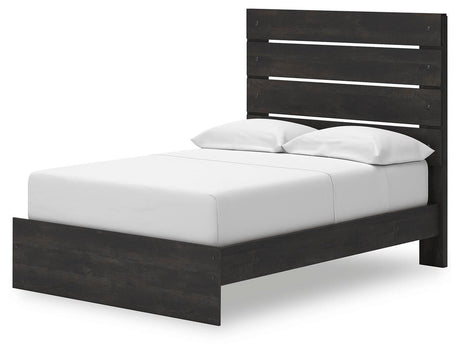 Hollivern Dark Gray Panel Storage Bedroom Set 2 angled view