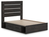 Hollivern Dark Gray Full Panel Storage Bed