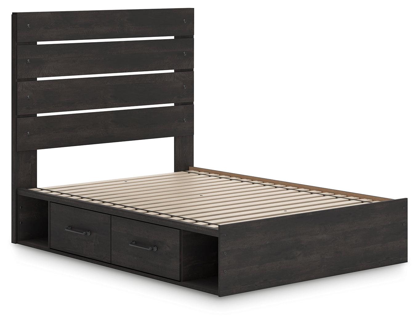 Hollivern Dark Gray Full Panel Storage Bed