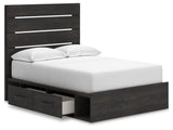 Hollivern Dark Gray Full Panel Storage Bed