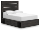 Hollivern Dark Gray Full Panel Storage Bed