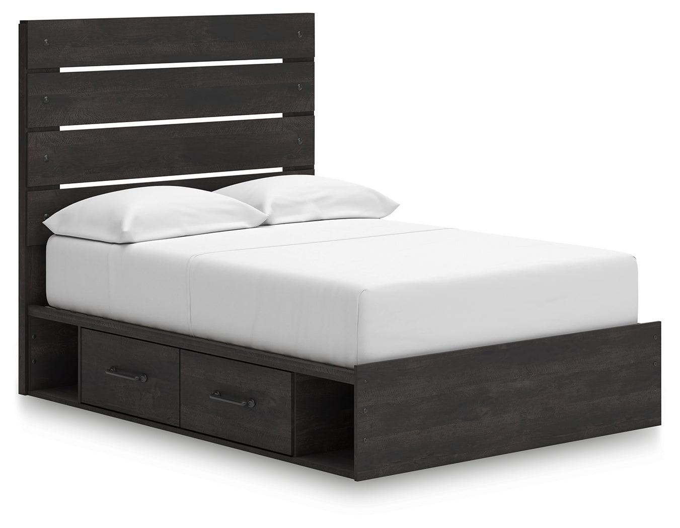 Hollivern Dark Gray Full Panel Storage Bed