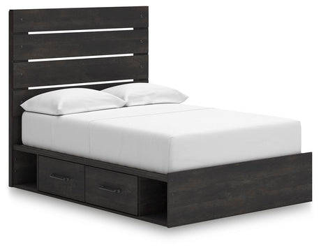 Hollivern Dark Gray Panel Storage Bedroom Set 2 angled view