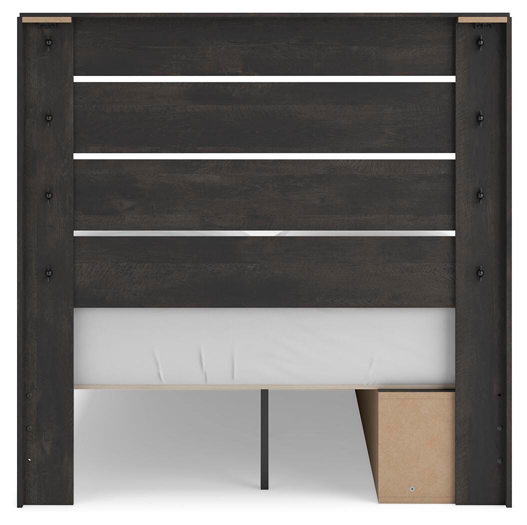 Hollivern Dark Gray Panel Storage Bedroom Set 2 view 6