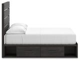 Hollivern Dark Gray Full Panel Storage Bed