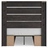 Hollivern Dark Gray Full Panel Bed with Storage