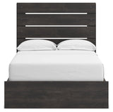 Hollivern Dark Gray Full Panel Bed with Storage