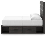 Hollivern Dark Gray Full Panel Bed with Storage