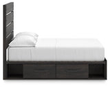 Hollivern Dark Gray Full Panel Bed with Storage