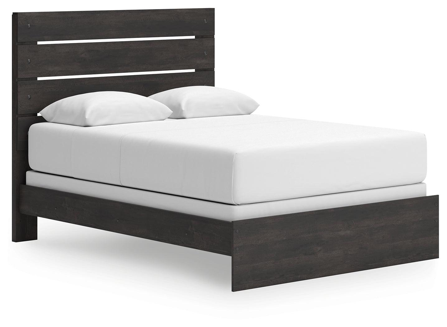 Hollivern Dark Gray Queen Panel Bed