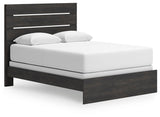 Hollivern Dark Gray Panel Bedroom Set angled view