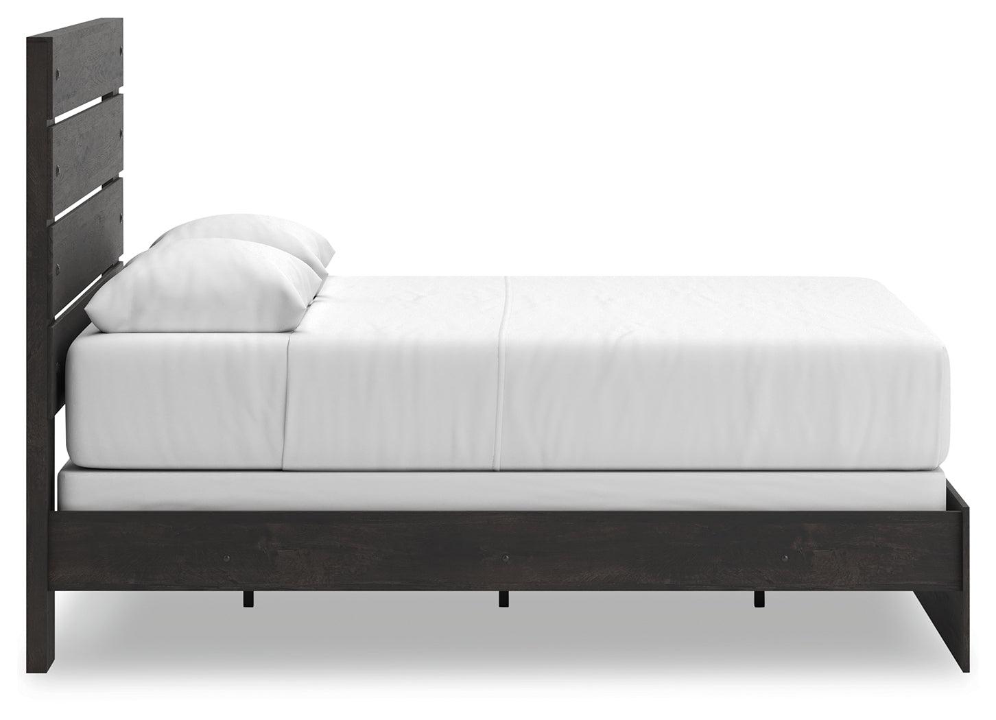 Hollivern Dark Gray Queen Panel Bed