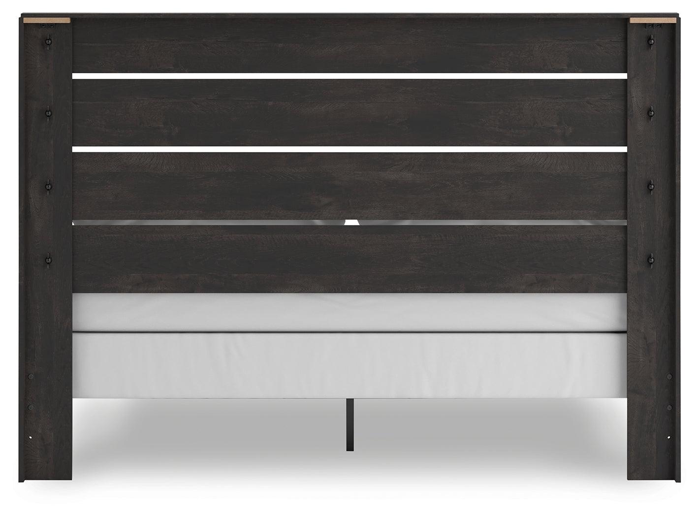 Hollivern Dark Gray King Panel Bed