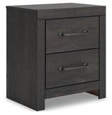 Hollivern Dark Gray Panel Storage Bedroom Set 2 angled view
