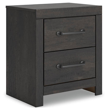 Hollivern Dark Gray Panel Storage Bedroom Set 2 angled view