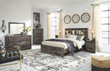 Drystan Multi Queen Bookcase Bed With 2 Storage Drawers