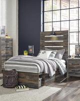 Drystan Multi Twin Panel Bed With 4 Storage Drawers