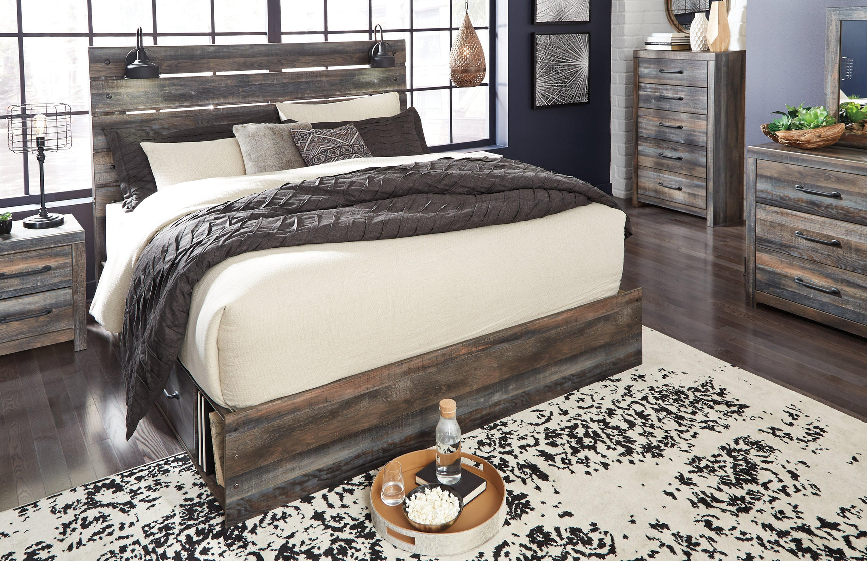 Drystan Multi King Panel Bed With 4 Storage Drawers