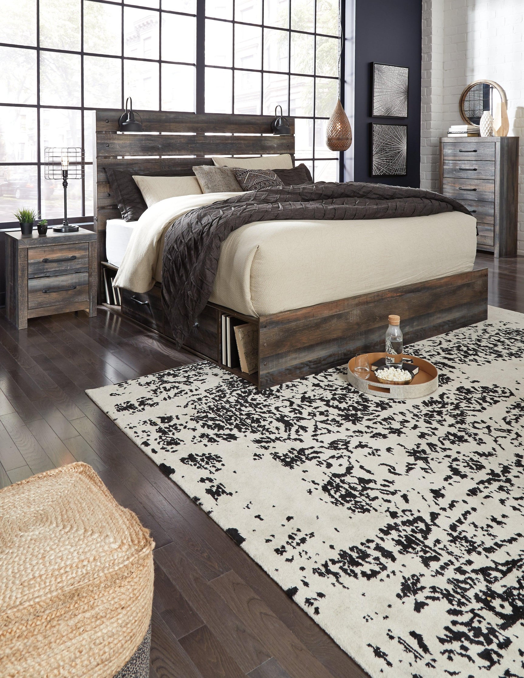 Drystan Multi King Panel Bed With 4 Storage Drawers