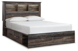 Drystan Multi Queen Bookcase Bed with Storage Drawers and LED Lighting