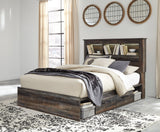 Drystan Multi Queen Bookcase Bed with Storage Drawers and LED Lighting