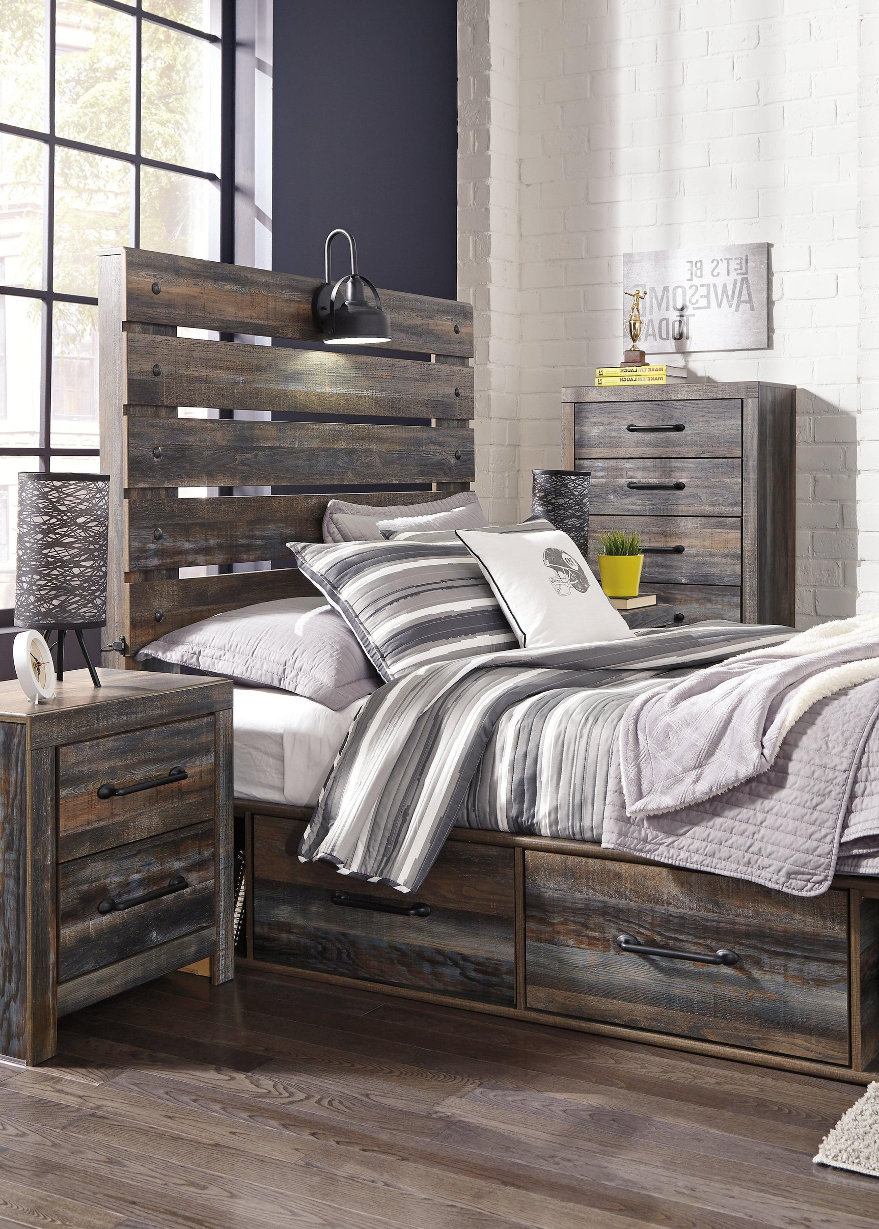 Drystan Multi Full Panel Bed With 4 Storage Drawers