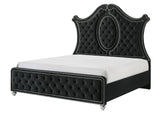 Cameo Black Upholstered Tufted Panel Bedroom Set